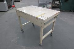 Rolling Steel Workbench with Wood Laminate Top