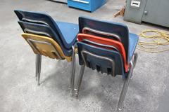 Steel Frame Plastic Backed Stackable Chairs (6pcs)