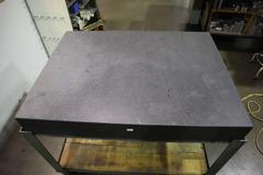 Pyramid Granite Surface Plate 48" x 36" x 6", No Ledge, Black, Grade A with Portable Steel Stand and Angle Plates
