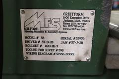 MIlford Orbitform #58 Riveter, Tooling, Remote Foot Trip 