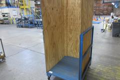 Metal Rolling Flat Storage Cart with Plywood Sides