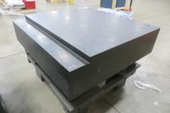 Granite Surface Plate with Drilled and Tapped Holes on Stand- 48" x 40" x 12" Thick Working Surface
