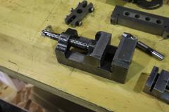 Workholding Assorted Items: (2) Vises, Keyless Drill Chuck, Blocks, Adjustable Work Stands, Sine Bar, and More