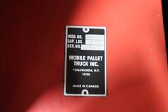 Mobile Pallet Truck B60-CSA Electric Stacker Lift Truck, 1,500 # Cap, 42" Forks, 60" Max Height, 12 Volt Battery, Charger