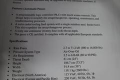 PEM Series 2000 Fastener Installation Press, 8 Ton Max Force, 24" Throat, Touch Screen Control, Vibratory Feeder Bowl, Remote Foot Trip