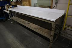 Formica Top Long Shipping Desk with Lower Shelf