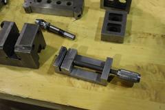 Workholding Assorted Items: (2) Vises, Keyless Drill Chuck, Blocks, Adjustable Work Stands, Sine Bar, and More