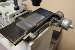 Toolmakers Microscope: AM Stereo 1X-3X  Microscope, w 1.5X Lens and WF 10X/20 Eyepiece Lenses, Scherr Tumico Traveling Stage with Micrometer Hand Travels