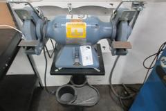 Baldor Double Ended Pedestal Grinder on Steel Stand