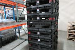 Uline H-1214BL Fold Down Plastic Crates 48x45x34" Capacity 1500 lbs (8pcs)