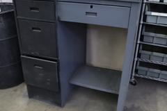Metal Shipping Desk 4 Drawers and Lower Shelf