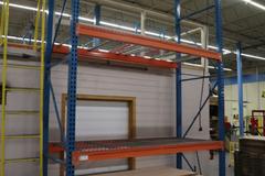 Pallet Racking, Teardrop Style, (2) 14'x42" Uprights, (6) 8' Cross Beams and Wire Decking *No Contents*