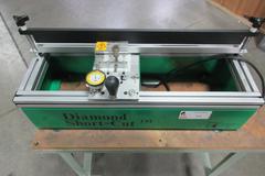 Encore Engineering Diamond Short-Cut Table Top Squeegee Sharpener, Model DSC-020 On Metal Rolling Cart