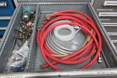 9 Drawer Cabinet with Contents: Fittings, Electrical Components.