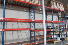 Pallet Racking, Teardrop Style (12) 14'x42" Uprights, (70) 8' Cross Members, Wire Decking, *No Contents*