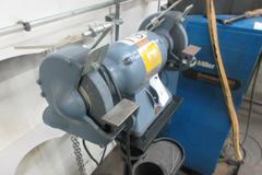 Baldor Double Ended Pedestal Grinder on Steel Stand