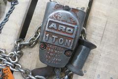  Overhead Shop Crane - Approx 16' X 20' Area with Aero Material Handling 1 Ton Under Slung Bridge Crane, ARO 1 Ton Air Operated Chain Hoist, 102" Under the Hook - THIS HAS BEEN DISASSEMBLED AND IS READY TO SHIP