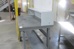 Metal Work Bench with 60" x 30" Metal To, Portable on Casters