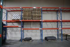 Pallet Racking: (10) 14'H x 42" Uprights, Teardrop Style, (27) 8' Shelves, Wire Decking - NO CONTENTS