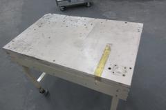 Rolling Steel Workbench with Wood Laminate Top