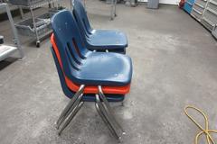 Steel Frame Plastic Backed Stackable Chairs (6pcs)