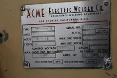 Acme PTOS-24-50 SPot Welder, 50 KVA, Press Type, SpotWeld Sequence Welder Control