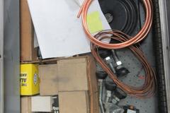 9 Drawer Cabinet with Contents: Fittings, Electrical Components.