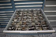 112 and Marathon 112, Turret Punch Tooling, (3) Lista Cabinets with Maple Top Loaded with Tooling