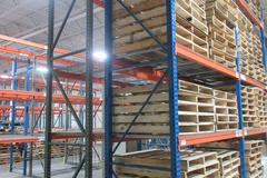 Pallet Racking Back to Back,  Teardrop Style (8) 16'x42" Uprights, (12) 8' Shelves with Wire Decking, *No Contents*