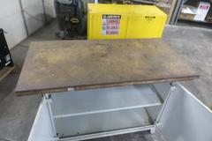 Work Bench with 2-Door Cabinet Base and Wood Top