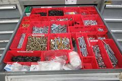 9 Drawer Heavy Duty Cabinet with Fasteners, Nuts, Bolts, Washers