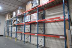 Pallet Racking -  (7) 14'H x 42" Uprights, Teardrop Style, (18) 8' Shelves, Wire Decking- *NO CONTENTS*