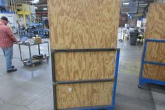 Metal Rolling Flat Storage Cart with Plywood Sides
