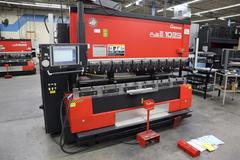 Amada FABIII-1025 CNC Hydraulic Press Brake, 110 Ton x 98.4", AMNC PC Control, Up-Acting, 6- Axis BG, Light Curtain