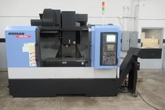 Doosan DNM 500 CNC Vertical Machining Center, 12K RPM Spindle, High Pressure Coolant, Renishaw Probing, Full 4th Axis, Chip Conveyor