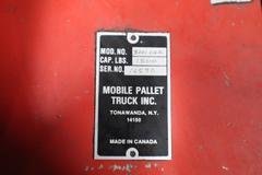 Mobile Pallet Truck B60-CSA Electric Stacker Lift Truck, 1,500 # Cap, 42" Forks, 60" Max Height, 12 Volt Battery, Charger, Extended Outriggers