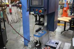 PEM Series 2000 Fastener Installation Press, 8 Ton Max Force, 24" Throat, Touch Screen Control, Vibratory Feeder Bowl, Tooling, Remote Foot Trip