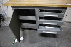 Kennedy Maple Top Work Bench, (5) Drawers, Cabinet Base