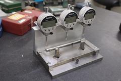 AccuRemote (3) Digital 1" Drop Indicators Mounted on Fixture Stand