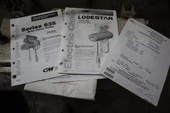 Handling Systems 2 Ton Swiveling Jib Crane, Floor Mounted with CM Lodestar 2 Ton Electric Chain Hoist, Electric Trolley