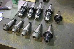 CT40 Taper Tool Holders: (4) Nikken NPU-13 Keyless Drill Chucks, (6) End Mill Holders