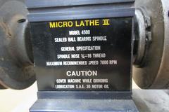 Micro Lathe II Model 4500 with Tail Stock Cross Slide and Drive Belts