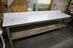 Formica Top Long Shipping Desk with Lower Shelf