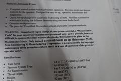 PEM Series 2000 Fastener Installation Press, 8 Ton Max Force, 24" Throat, Touch Screen Control, Vibratory Feeder Bowl