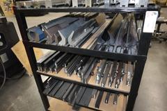 Press Brake Dies and Lower Die Holders for Amada Press Brakes on Welded Steel Shelving