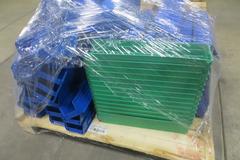 Plastics Totes of Assorted Sizes on Pallet