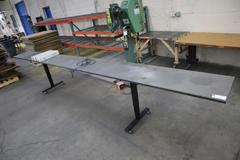 Long Electric Adjustable Height Work Table 18" Top and Work Stops