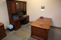 Office Desk, Credenza, Book Case, Lateral File Cabinet Table  (3) Pieces - NO CONTENTS