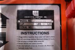 Presto WPS5036-20 Electric Stacker Lift Truck, 2,000# Cap, 36" Lift Height, 42" Forks, 50" Between Outriggers, 12 Volt Battery and Charger