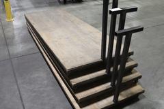 (4) Shop Carts - Wood Top, Long Low-Profile, Approx 5" Deck Height